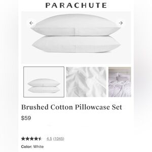 NWOT . . .  Parachute Cotton Pillowcase Set  |  White  |  Standard
